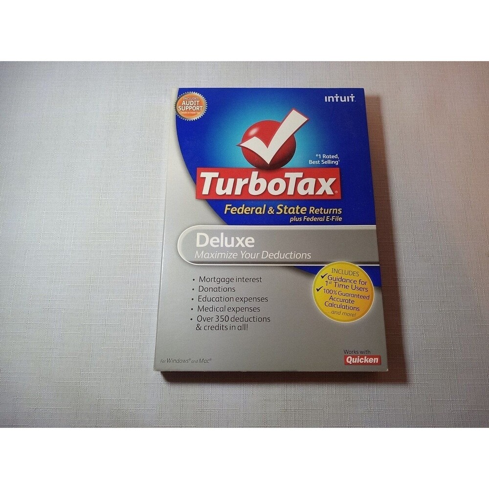 Intuit TurboTax Deluxe Federal and State For Windows & Mac - Tax Year 2009